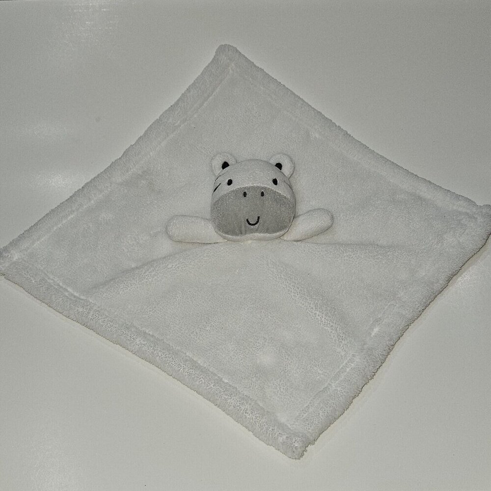 Baby Gear Zebra Lovey Security Blanket Plush Baby Toy 14"x14" SOFT White Black